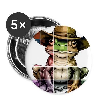 Frog Cowboy Color Grid - Buttons large 2.2'' (5-pack) - white