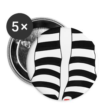 Striped Socks with Red Toe – Minimalist Foot Art - Buttons large 2.2'' (5-pack) - white