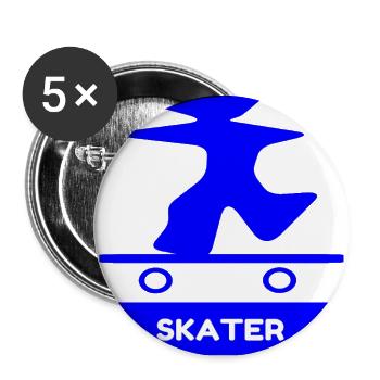 The Blue Skater - Buttons large 2.2'' (5-pack) - white