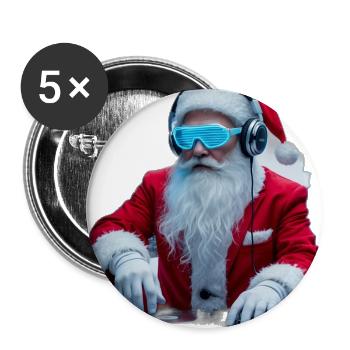 Futuristic Santa DJ - Buttons large 2.2'' (5-pack) - white