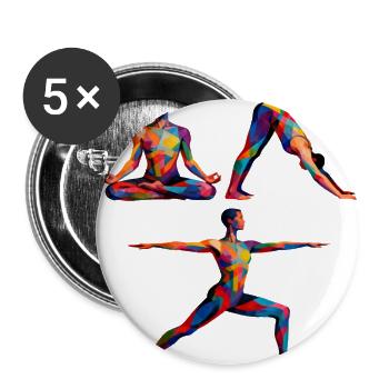 Prismatic Yoga Geometry - Buttons large 2.2'' (5-pack) - white