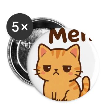 Cute Unimpressed Orange Kitten "Meh" - Buttons large 2.2'' (5-pack) - white