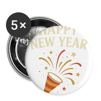 Happy New Year Fireworks Celebration  - Buttons large 2.2'' (5-pack) - white