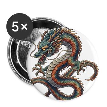 Dragon The Ancient Guardian  - Buttons large 2.2'' (5-pack) - white