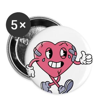 BROKEN-BUT-FINE-2 - Buttons large 2.2'' (5-pack) - white