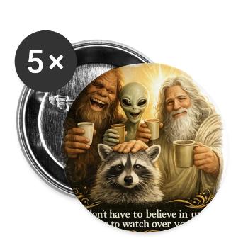 Cryptid Crew Toasting Together - Buttons large 2.2'' (5-pack) - white