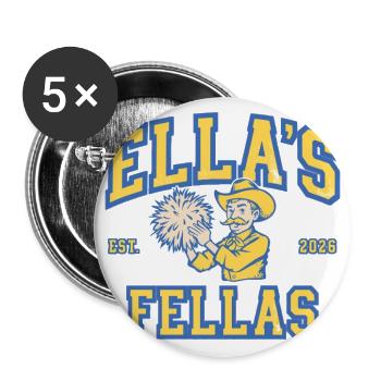 Ella's Fellas Mascot Cheer - Buttons large 2.2'' (5-pack) - white
