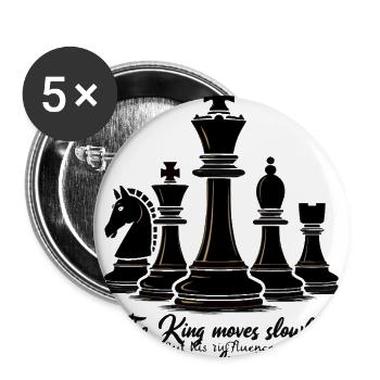 King Moves Slowly, Enduring Influence chess  - Buttons large 2.2'' (5-pack) - white