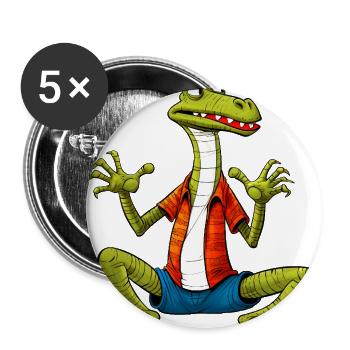 Yogi Lizard - Buttons large 2.2'' (5-pack) - white