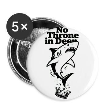 No Throne in Deep Shark Crown - Buttons large 2.2'' (5-pack) - white