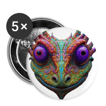 Mystic Toad - Lizard - Frog - Alien - Buttons large 2.2'' (5-pack) - white