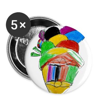 Ice Cream Cone Coloring Book Style Vape - Buttons large 2.2'' (5-pack) - white