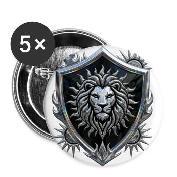 Luminous Lion Shield Crest - Buttons large 2.2'' (5-pack) - white