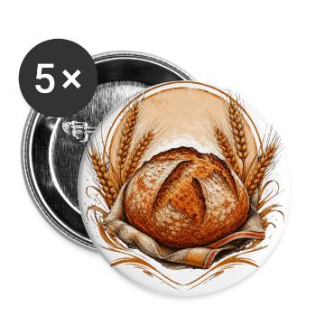 Artisan Sourdough Baker Rustic - Buttons large 2.2'' (5-pack) - white