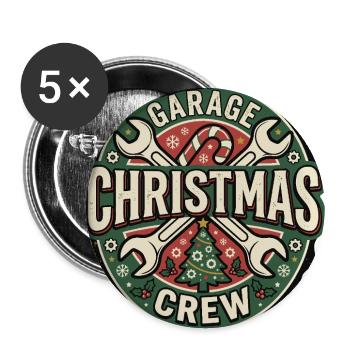 Garage Christmas Crew Badge - Buttons large 2.2'' (5-pack) - white