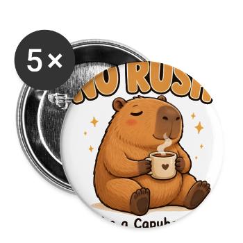 No Rush Capybara Cozy  - Buttons large 2.2'' (5-pack) - white
