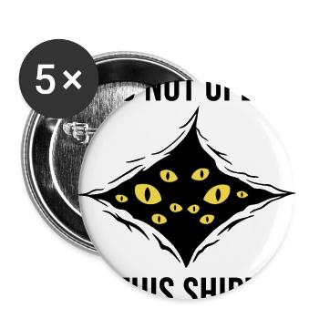 Beware Do Not Open this Shirt  - Buttons large 2.2'' (5-pack) - white