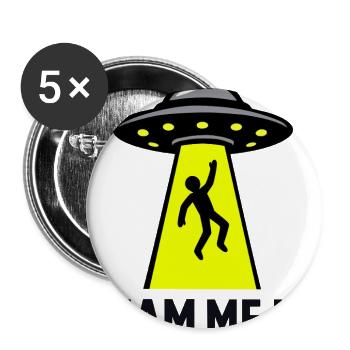 Beam Me Up UFO Abduction - Buttons large 2.2'' (5-pack) - white