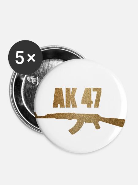 AK 47 - Buttons large 2.2'' (5-pack) - white