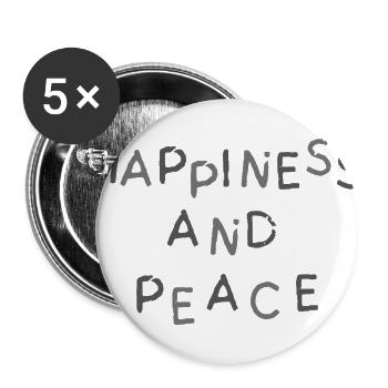 happiness - Buttons large 2.2'' (5-pack) - white