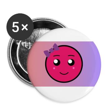 Cute Pink Girl - Buttons large 2.2'' (5-pack) - white