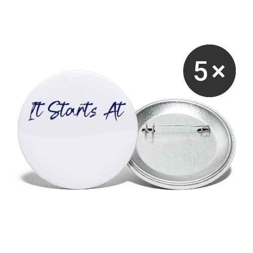 It Starts At STATE! -Navy & White Script - Buttons large 2.2'' (5-pack)