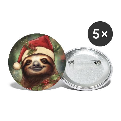 Christmas Sloth - Buttons large 2.2'' (5-pack)
