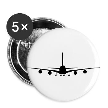 Airplane - Buttons large 2.2'' (5-pack) - white