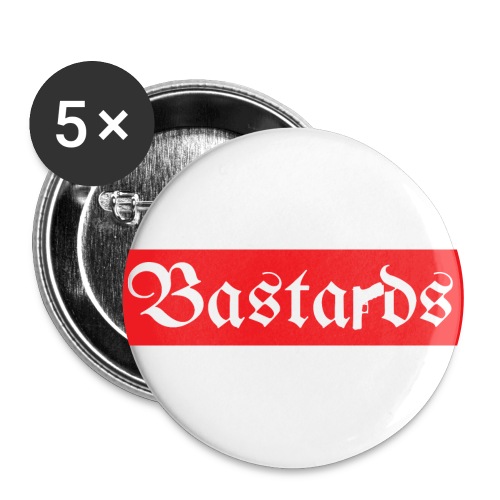 Bastards Gothic Letters Gun (Red Box Logo) - Buttons large 2.2'' (5-pack)