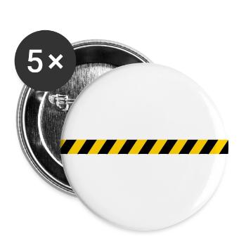 Caution tape line - Buttons large 2.2'' (5-pack) - white