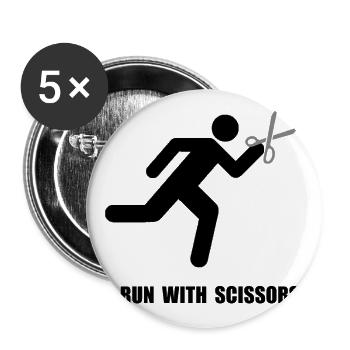 Run With Scissors - Buttons large 2.2'' (5-pack) - white