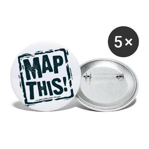 MapThis! Black Stamp Logo - Buttons large 2.2'' (5-pack)