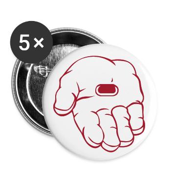 Red pill - Buttons large 2.2'' (5-pack) - white