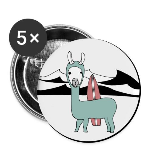 Surfin' llama. - Buttons large 2.2'' (5-pack)
