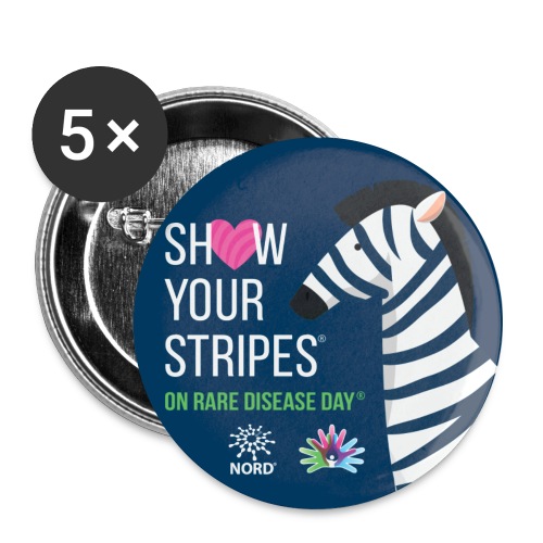 Show Your Stripes for Rare Disease Day! - Buttons large 2.2'' (5-pack)