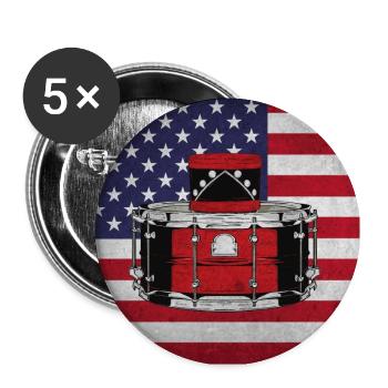 Drumming Drummer Us Flag - Buttons large 2.2'' (5-pack) - white