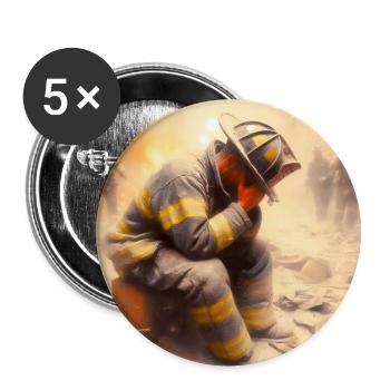 Honoring 9/11 Fallen Firefighters Watercolor paint - Buttons large 2.2'' (5-pack) - white