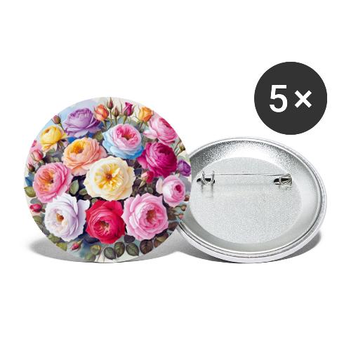 beautiful flowers floral design, wellness, nature - Buttons large 2.2'' (5-pack)