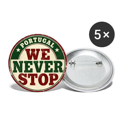 Portugal Soccer Watch Party Shirt — We Never Stop - Buttons large 2.2'' (5-pack)