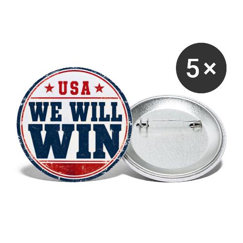 USA Will Win — Vintage Fan Shirt - Buttons large 2.2'' (5-pack)