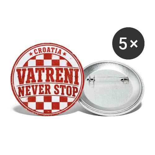 Croatia Watch Party Shirt —Vatreni Never Stop - Buttons large 2.2'' (5-pack)