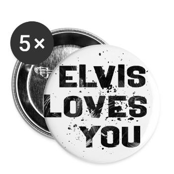 ELVIS LOVES YOU - Buttons large 2.2'' (5-pack) - white