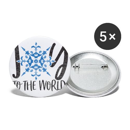Coastal Christmas Joy to the World Snowflake - Buttons large 2.2'' (5-pack)
