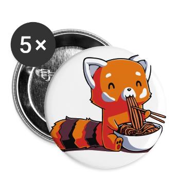 Red Panda Express - Buttons large 2.2'' (5-pack) - white
