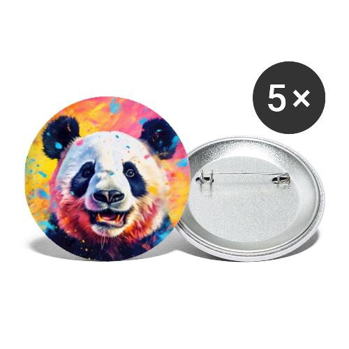 Paint Splatter Panda Bear - Buttons large 2.2'' (5-pack)