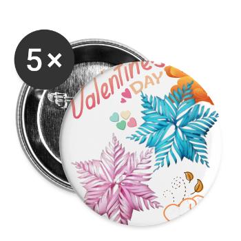 Valentines day loves till the very end - Buttons large 2.2'' (5-pack) - white