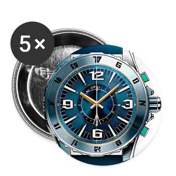 Blue Chronograph Spirit Endurance Pro Style Watch - Buttons large 2.2'' (5-pack) - white