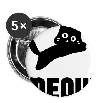 Whimsical Cat Face Illustration - Buttons large 2.2'' (5-pack) - white