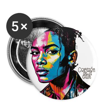 Neon Pop Portrait Graffiti - Buttons large 2.2'' (5-pack) - white