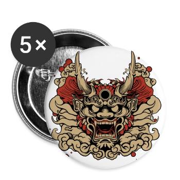 Oni Mask in Cloud Veil - Buttons large 2.2'' (5-pack) - white